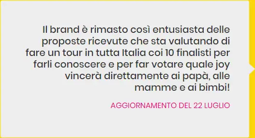 Toys Teelent aggiornamento concorso finalisti