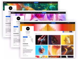 disegnare per mestiere: portfolio illustratore online con layout di vari colori