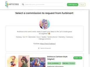 account di commissioni di disegno su Artstree