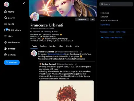 Account illustratrice su Bluesky